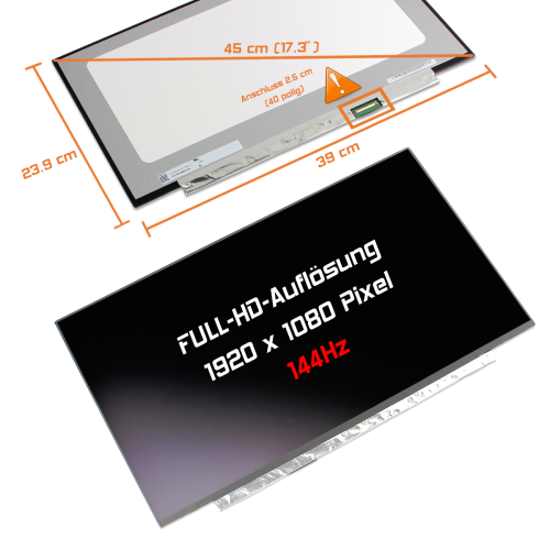 LED Display 17,3" 1920x1080 passend für MSI GS75 Stealth 9SG