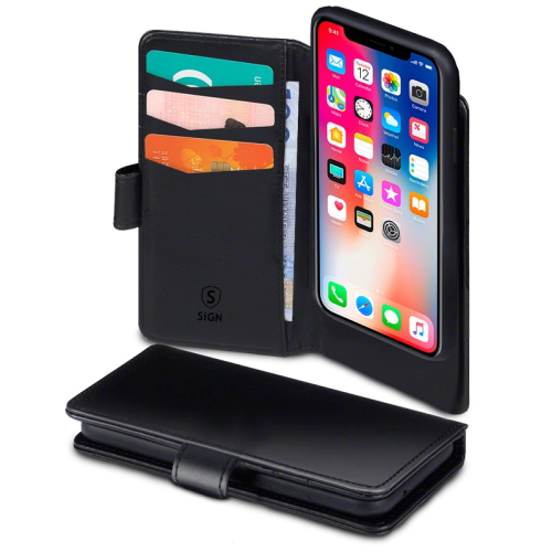 SiGN 2-in-1 Flip Cover Schutzhülle Schutzcover magnetisch passend für iPhone X/XS schwarz/black