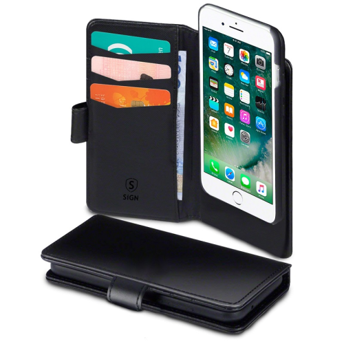 SiGN 2-in-1 Flip Cover Schutzhülle Schutzcover magnetisch passend für iPhone 6/6S/7/8/SE 2020 schwarz/black