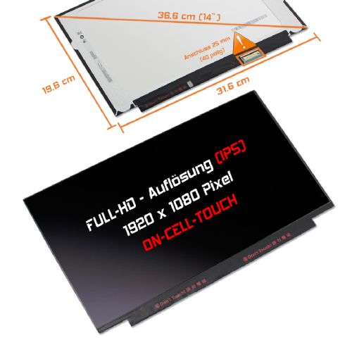 LED Display 14,0" 1920x1080 On-Cell Touch passend für Acer ChromeBook CB514-4H