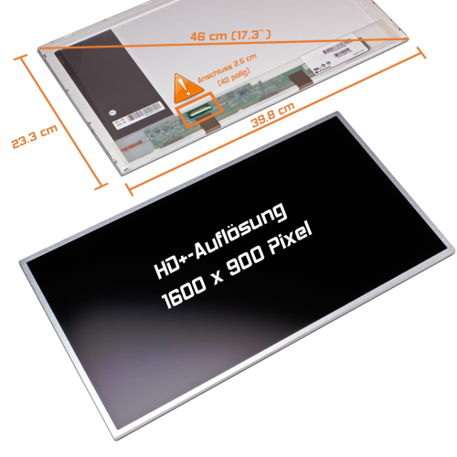 LED Display 17,3" 1600x900  passend für AUO B173RW01 V.0 H/W:0A