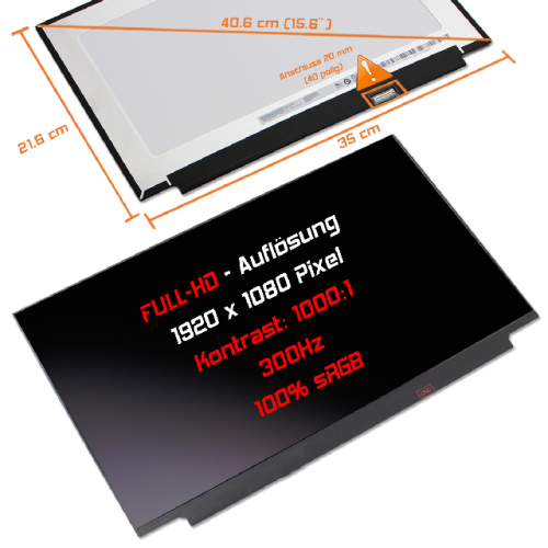 LED Display 15,6" 1920x1080 passend für Acer Predator Triton 500 PT515-52