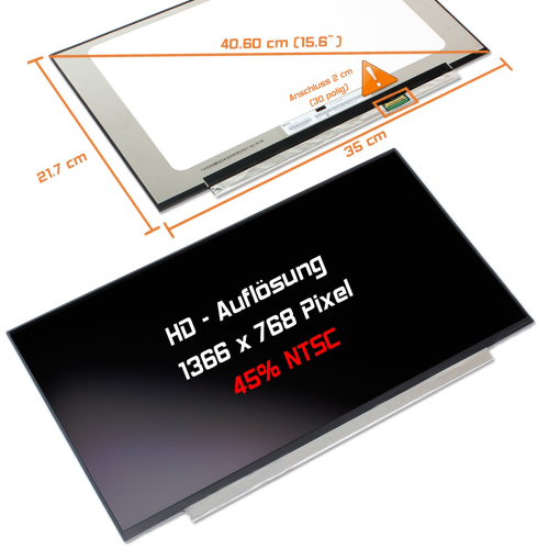 LED Display 15,6" 1366x768 passend für AUO B156XTN08.1 H/W:2A F/W:1