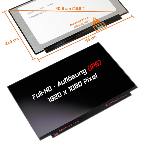 LED Display 15,6" 1920x1080  passend für Ohne Dell CN-0T1WD3 DP/N 0T1WD3 T1WD3