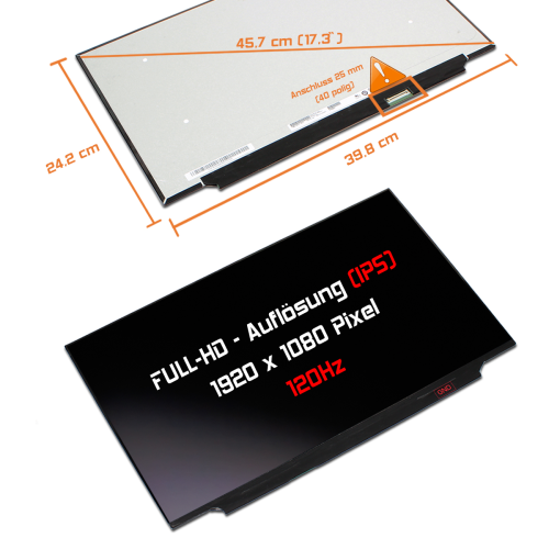 LED Display 17,3" 1920x1080 120Hz matt passend für BOE NV173FHM-NX1