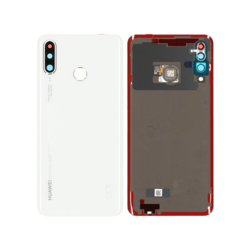 Huawei P30 Lite Akkudeckel / Batterie Cover + Fingerprint - pearl white 02352RQB