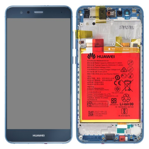 Huawei P10 Lite Display LCD Touchscreen + Rahmen/Akku - blue 02351FSL