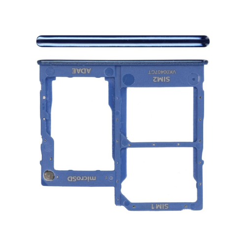 SIM-Karten Halter prism crush blue/blau GH98-45275D für Samsung Galaxy A41 (SM-A415F)