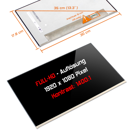 LED Display 13,3" 1920x1080 passend für AUO B133HAN05.6 H/W:0A F/W:1
