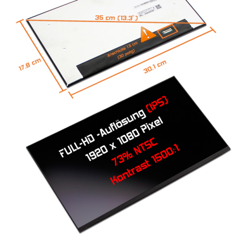 LED Display 13,3" 1920x1080 passend für Innolux N133HCG-G52 Rev.C1