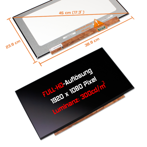 LED Display 17,3" 1920x1080 matt passend für BOE NE173FHM-NZ1