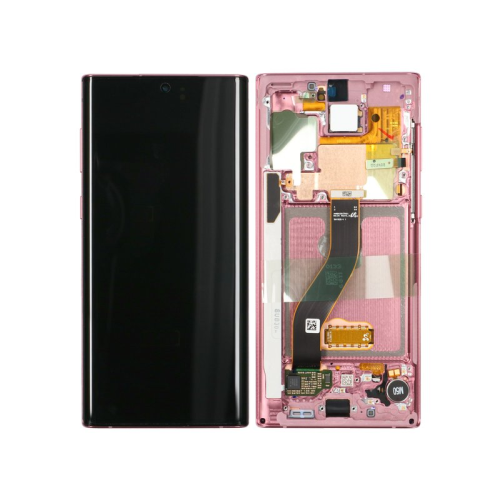 Samsung Galaxy Note 10 SM-N970F OLED Display Modul Rahmen Touchscreen aura pink GH82-20818F