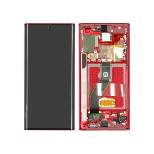 Samsung Galaxy Note 10 SM-N970F OLED Display Modul Rahmen Touchscreen aura red GH82-20818E