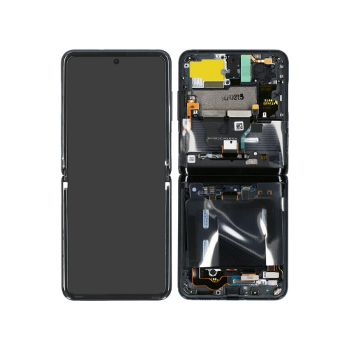 Samsung Galaxy Z Flip SM-F700F OLED Display Modul klappbar Rahmen Touchscreen mirror black GH82-22215A