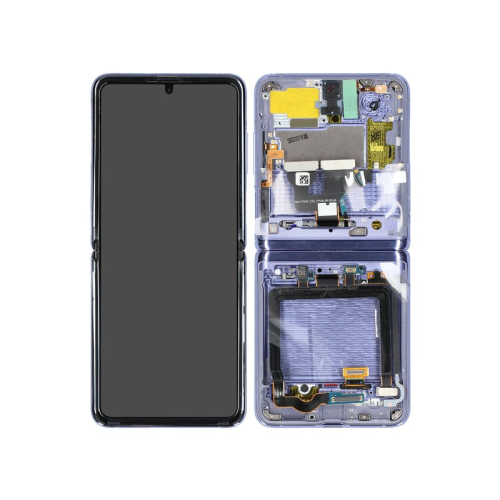 Samsung Galaxy Z Flip SM-F700F OLED Display Modul klappbar Rahmen Touchscreen mirror purple GH82-22215B