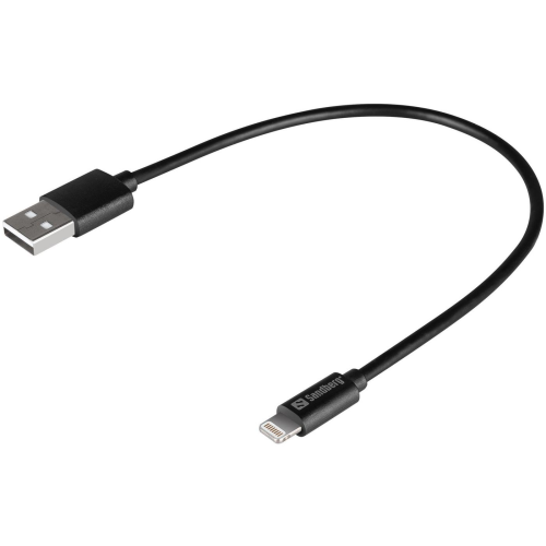 Sandberg USB auf Lightning Ladekabel Datenkabel MFI 0.2m schwarz