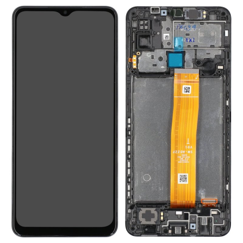 Display Modul mit Rahmen und Toucheinheit black/schwarz GH82-25042A für Samsung Galaxy M12 SM-M127F