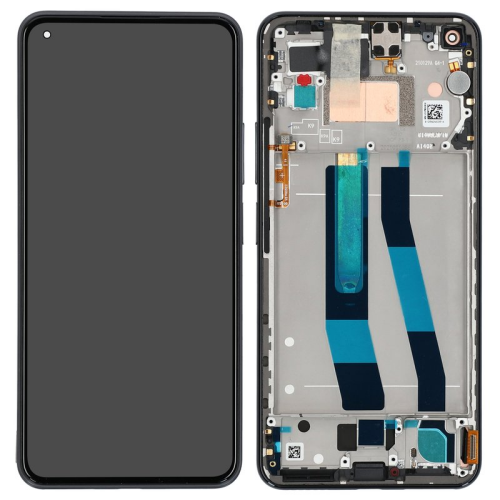Xiaomi Mi 11 Lite 5G Display Modul Rahmen Touchscreen truffle black/schwarz 56000200K900
