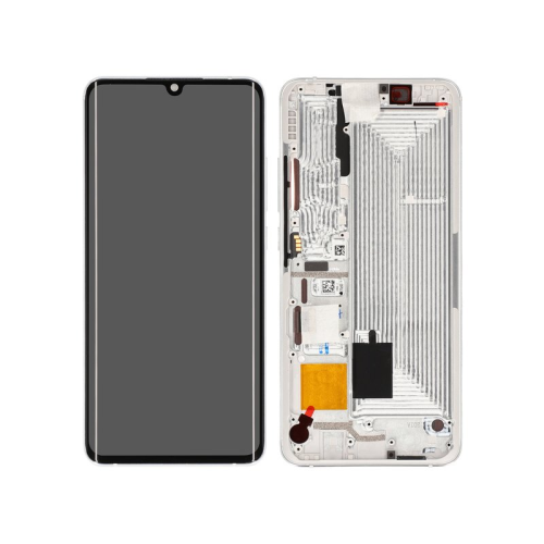 Xiaomi Mi Note 10 Display Modul Rahmen Touchscreen glacier white 56000200F400