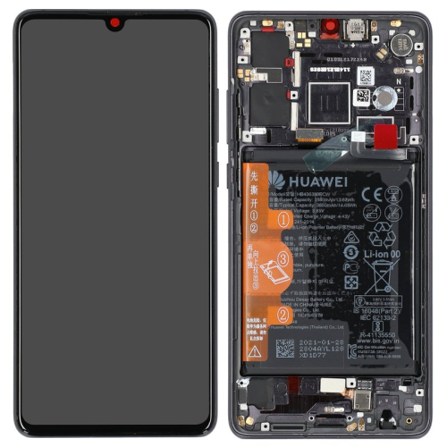 Huawei P30 Display OLED Touchscreen Rahmen Akku 02354HLT Black