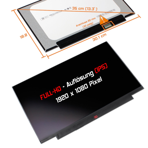 LED Display 13,3" 1920x1080 matt passend für AUO B133HAN06.6