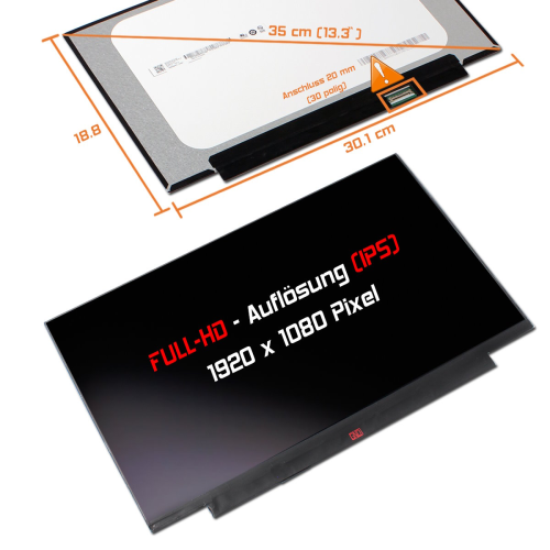 LED Display 13,3" 1920x1080 matt passend für Innolux N133HCE-EAA Rev.C3