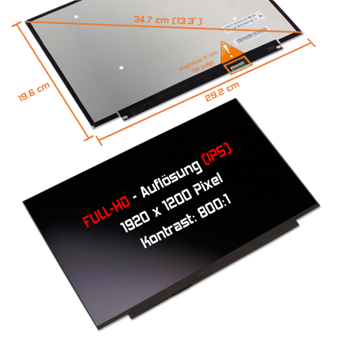 LED Display 13,3" 1920x1200 passend für Lenovo FRU 5D10W46487