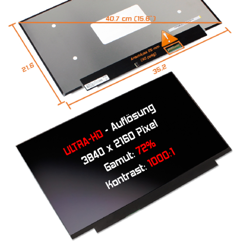 LED Display 15,6" 3840x2160 passend für BOE NE156QUM-N61
