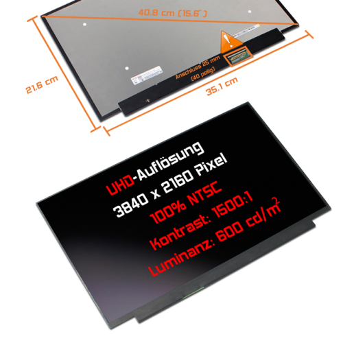 LED Display 15,6" 3840x2160 passend für Lenovo FRU 5D10V82351
