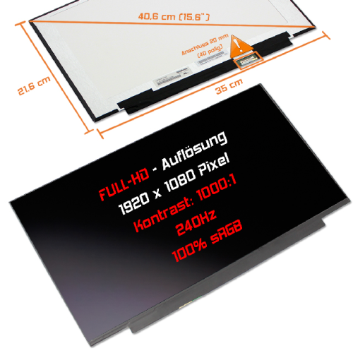LED Display 15,6" 1920x1080 240Hz 100%sRGB passend für MSI WS66 10TM