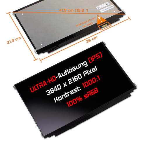 LED Display 15,6" 3840x2160 passend für Sharp LQ156D1JW04