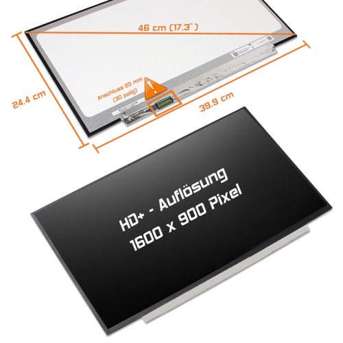LED Display 17,3" 1600x900 passend für Innlux N173FGA-E34 Rev.C3