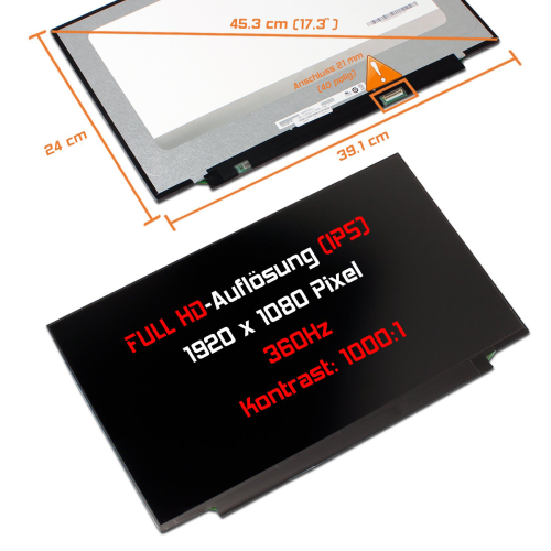 LED Display 17,3" 1920x1080 Ohne passend für MSI GE76 Raider 11UH