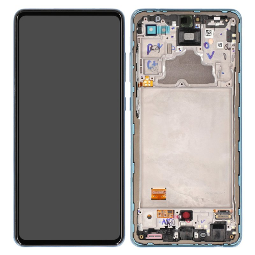 Display Modul mit Rahmen und Toucheinheit awesome blue/blau GH82-25624B für Samsung Galaxy A72 (SM-A725F)