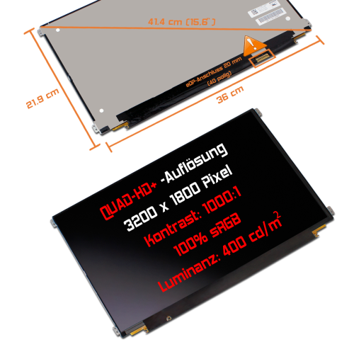 LED Display 15,6" 3200x1800 passend für Dell DP/N JJ74H CN-0JJ74H