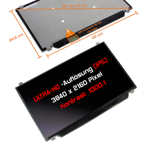 LED Display 17,3" 3840x2160 passend für Lenovo FRU SD10G56690