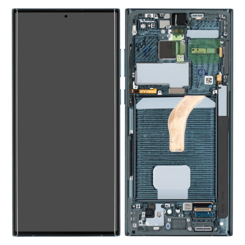 Samsung Galaxy S22 Ultra SM-S908B Display Modul Rahmen Touchscreen green grün GH82-27488D