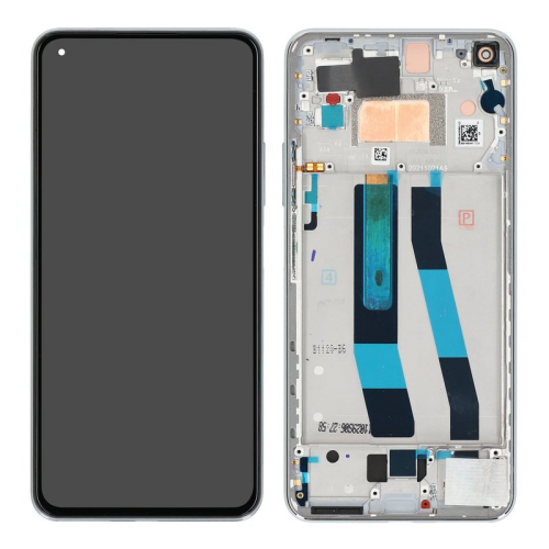 Xiaomi 11 Lite 5G NE Display Modul Rahmen Touchscreen snowflake white weiß 5600040K9D00