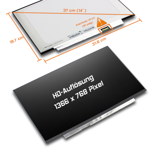 LED Display 14,0" 1366x768 passend für Lenovo IdeaPad S340-14IIL Type 81VW