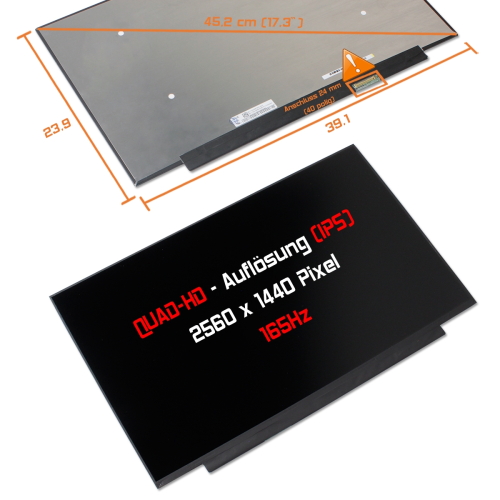 LED Display 17,3" 2560x1440 165Hz passend für Acer Nitro AN517-54