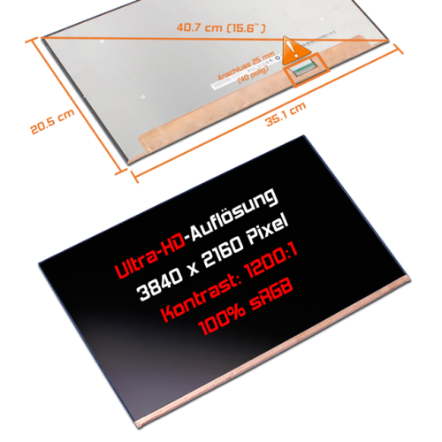 LED Display 15,6" 3840x2160 passend für HP Zbook Firefly 15 G7