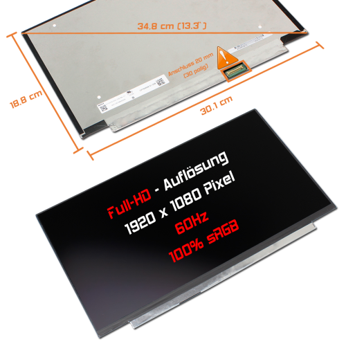 LED Display 13,3" 1920x1080 100%sRGB passend für Lenovo ThinkPad 20VJS32T00