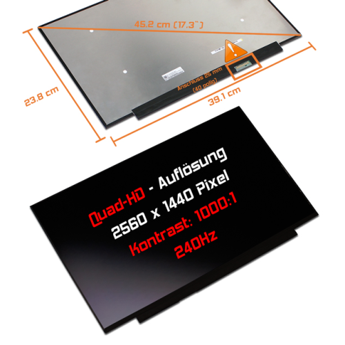 LED Display 17,3" 2560x1440 240Hz passend für Medion Erazer Beast X30 MD62397