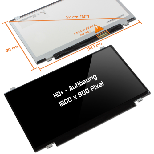 LED Display 14,0" 1600x900 glossy passend für LG Display LP140WD1 (TL)(M1)