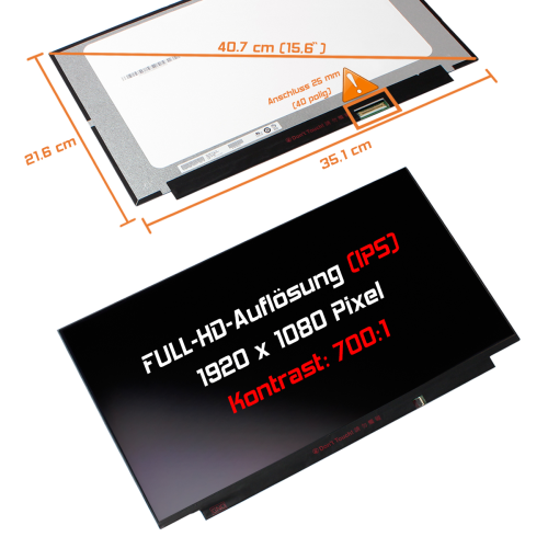 LED Display 15,6" 1920x1080 On-Cell Touch passend für Innolux N156HCN-EAA Rev.C1