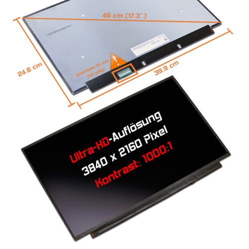 LED Display 17,3" 3840x2160 passend für AUO B173ZAN02.0