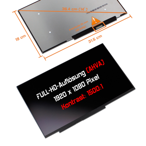 LED Display 14,0" 1920x1080 100%sRGB passend für AUO B140HAN06.B