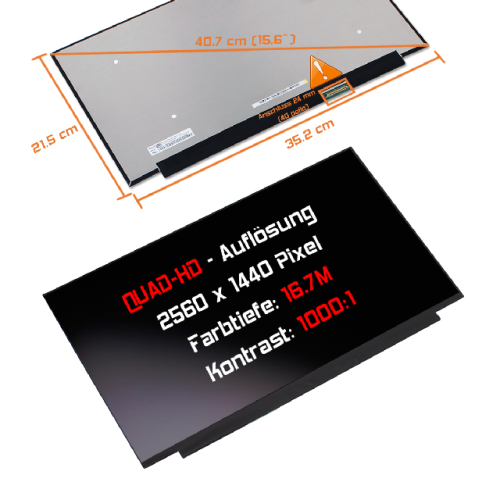 LED Display 15,6" 2560x1440 passend für Lenovo Legion 5 15IAH7H Type 82RB