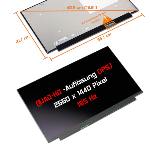LED Display 15,6" 2560x1440 165Hz 100%sRGB passend für Asus TUF Dash F15 FX517ZR