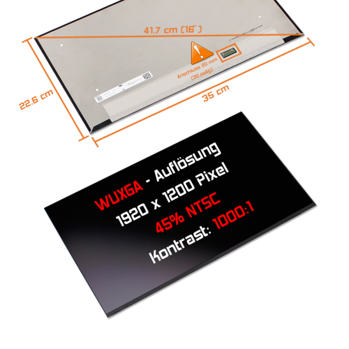 LED Display 16,0" 1920x1200 matt passend für Innolux N160JCA-EEL